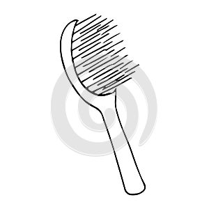 Comb brush vector illustration, hand drawing doodle