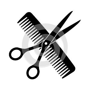 comb and scissors icon