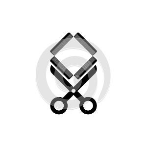 Comb and scissors icon or sign, barber shop