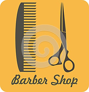 Comb and scissors icon vector