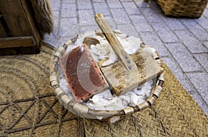 Comb with virgin wool