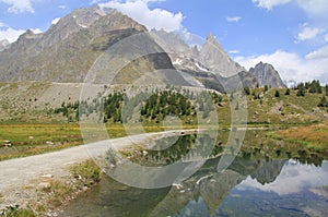 Combal lake and aiguille noire photo