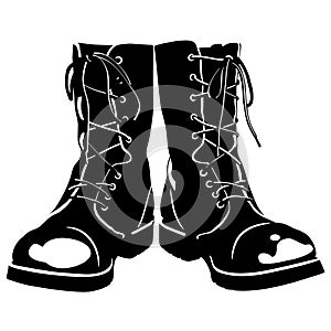 Combat boots Hand drawn Crafteroks svg free, free svg file, eps, dxf, vector, logo, silhouette, icon, instant download, digital do photo