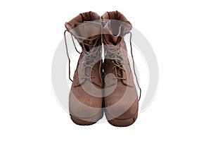 Combat boots facing forward