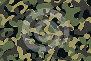 Combat camouflage pattern, military background, vector illustration