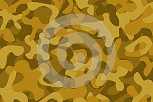 Combat camouflage yellow pattern, military background, vector illustration