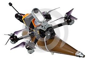Combat FPV drone with anti tank RPG warhead - lowcost loitering munition for modern war