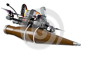 Combat FPV drone with anti tank RPG warhead - lowcost loitering munition for modern war photo