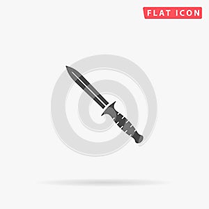 Combat knife flat vector icon