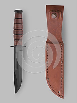 Combat knife with scabbard
