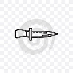 combat knife vector linear icon isolated on transparent background, combat knife transparency concept can be used for web and mobi