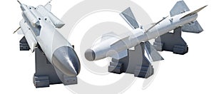 A combat missile isolated on a white background for service