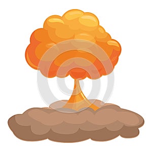 Combat nuclear explosion icon cartoon vector. Battle bomb