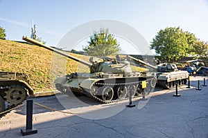 Combat Soviet tanks of World War II in museum
