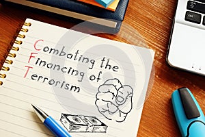 Combating the Financing of Terrorism CFT is shown on the photo using the text