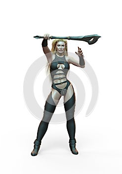 The Combative Amazon, 3D Illustration