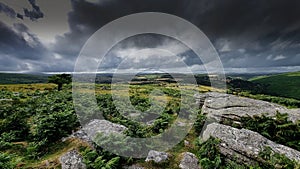 Combestone Tor, DARTMOOR NATIONAL PARK, DEVON UK photo