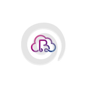 Combination of cloud and B logo design vector