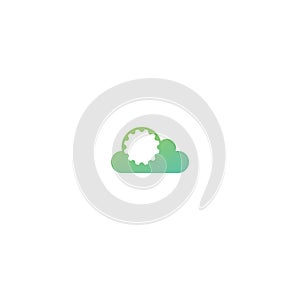 Combination of cloud and gear logo design vector