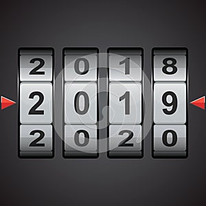 Combination, code lock numbers. Happy new year 2019