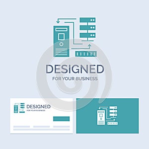 Combination, data, database, electronic, information Business Logo Glyph Icon Symbol for your business. Turquoise Business Cards