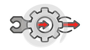 Gear and wrench icon: engineering, tools, mechanics, settings, and technical support, vector design Generative AI