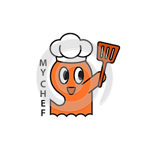 Combination of ghost and chef logo icon