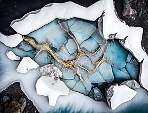 Combination of ice and fire. kintsugi style