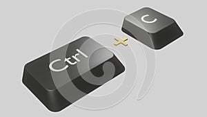 Combination of keys to copy, 3D rendering