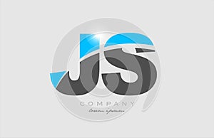 combination letter js j s in grey blue color alphabet for logo icon design photo
