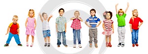 Combination of little kids standing isolated photo