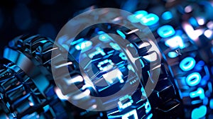 A combination lock of digital numbers securing your virtual wallet keeping it imtrable photo