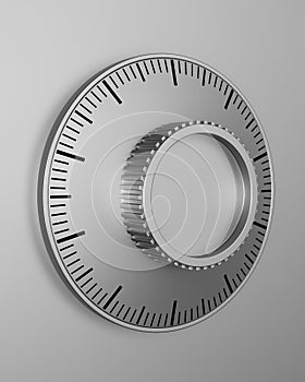 Combination lock on gray background. Isolated 3D illustration