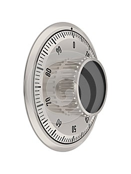 Combination lock safe on white background. Isolated 3d illustration