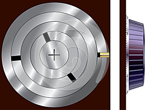 Combination lock side view