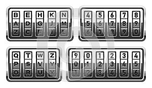 Combination lock vector design illustration