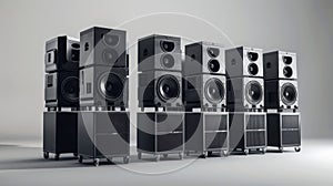 The combination of multiple highpowered amplifiers and subwoofers in this sound system creates a dynamic and photo