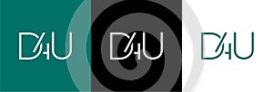 the combination of number 4 and letter D becomes the D4U logo.