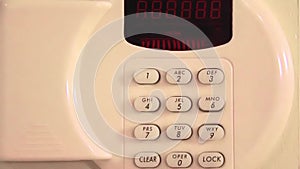 Combination numeric lock on safe