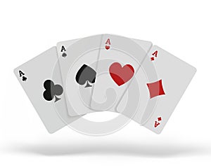 The combination of playing cards poker casino. Isolated playing cards up on table isolated on white background. Vector