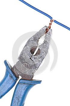 Combination pliers with electrical wire