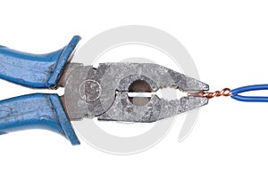Combination pliers with electrical wire