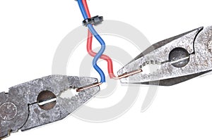 Combination pliers with electrical wire