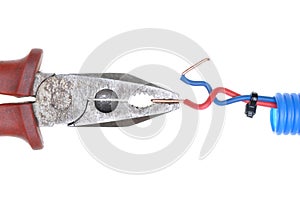 Combination pliers with electrical wire