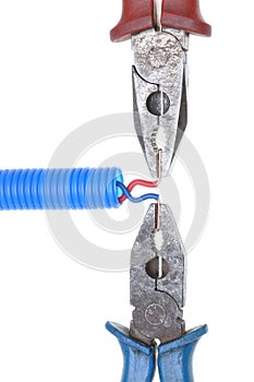 Combination pliers with electrical wire