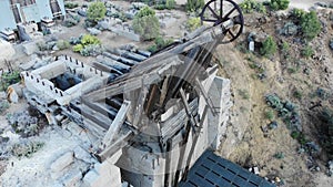 Combination Shaft Abandoned Gold Mining Ruins at Virginia City Nevada