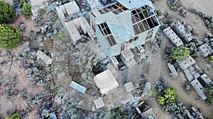 Combination Shaft Abandoned Gold Mining Ruins at Virginia City Nevada