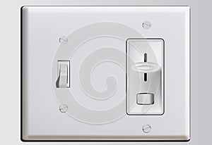 Combination switch plate with dimmer