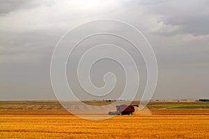 Combine in field