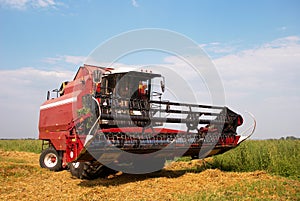 Combine in a field